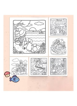 Girl Moments: A Stress-Relief Coloring Book for Adults & Teens, Cute & Cozy Daily Activities, Mindfulness Illustrations, Relaxing Anti-Anxiety Art Therapy, 40 Hand Drawn Pages Ready for Coloring (Multicolour) - view 4